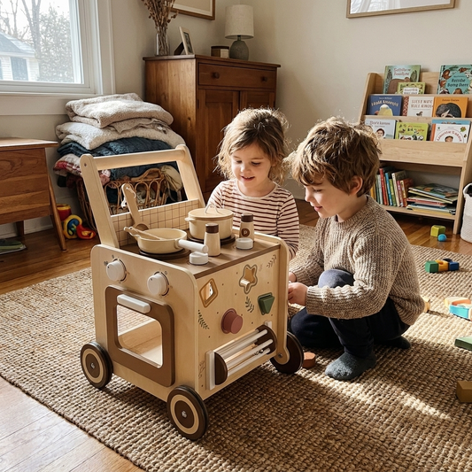 Andador y Cocina Montessori 2 en 1 · Madera · 12 meses+
