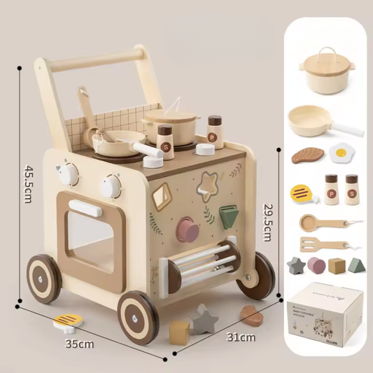 andador primeros pasos de madera cocina de juguete