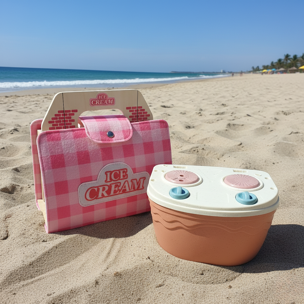 pack de juegutes tienda de helados y cocinita en la playa