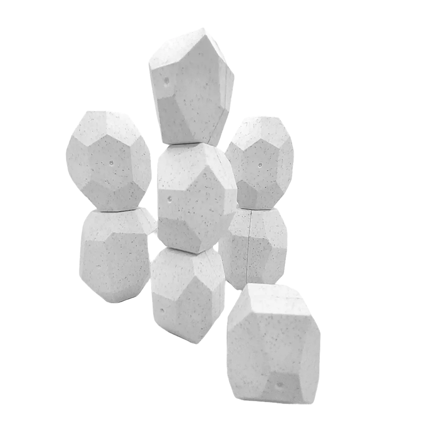 Set de piedras de equilibrio eco-friendly para mejorar habilidades motoras en niños. Fabricado con paja de trigo, con fondo transparente