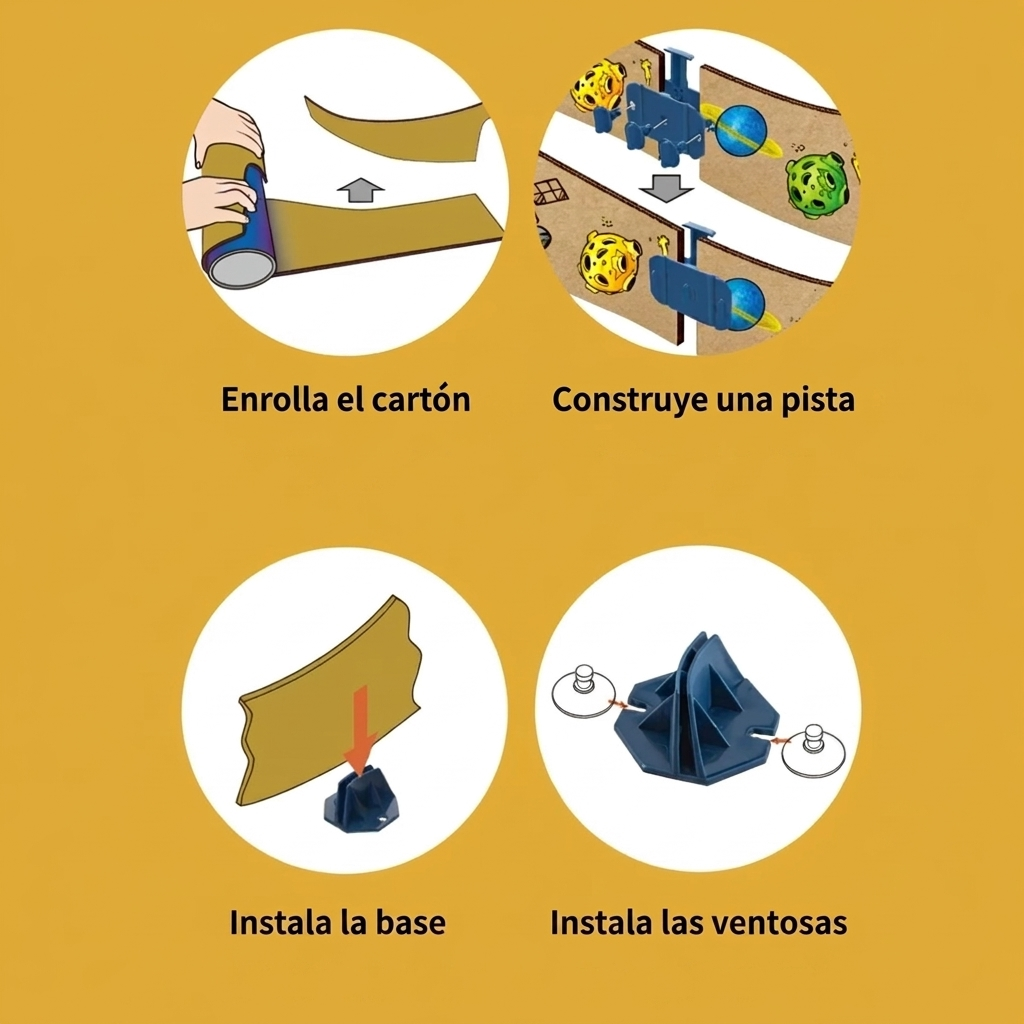 Pista Espacial DIY · Cartón Modular · 6 años+