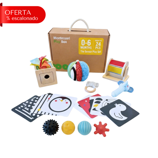 Set Educativo Montessori 6 en 1 | Etapa 0-6 Meses | + Guía Montessori GRATIS