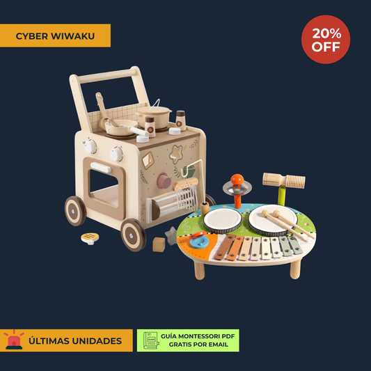 Pack Andador Cocina + Mesa Percusión Montessori 12m+