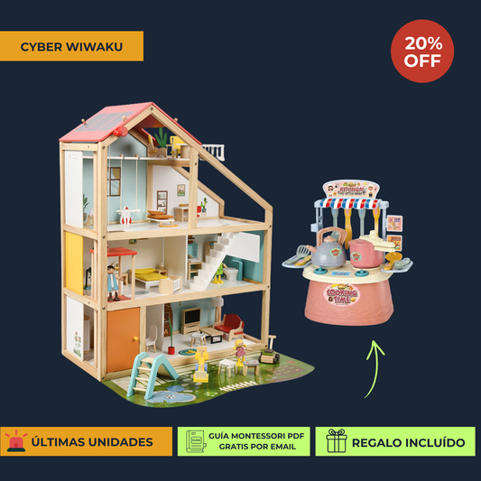 Casa de Muñecas Montessori · 4 pisos · Madera · 3 años+