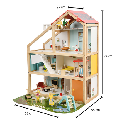Casa de Muñecas Montessori · 4 pisos · Madera · 3 años+