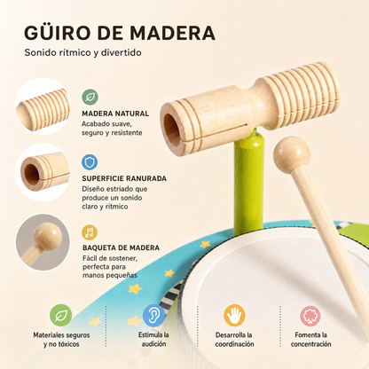 Mesa Musical Montessori · Set de Percusión · Madera · 12 meses+