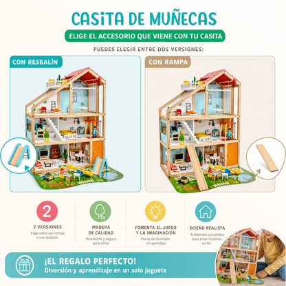 Casa de Muñecas Montessori · 4 pisos · Madera · 3 años+