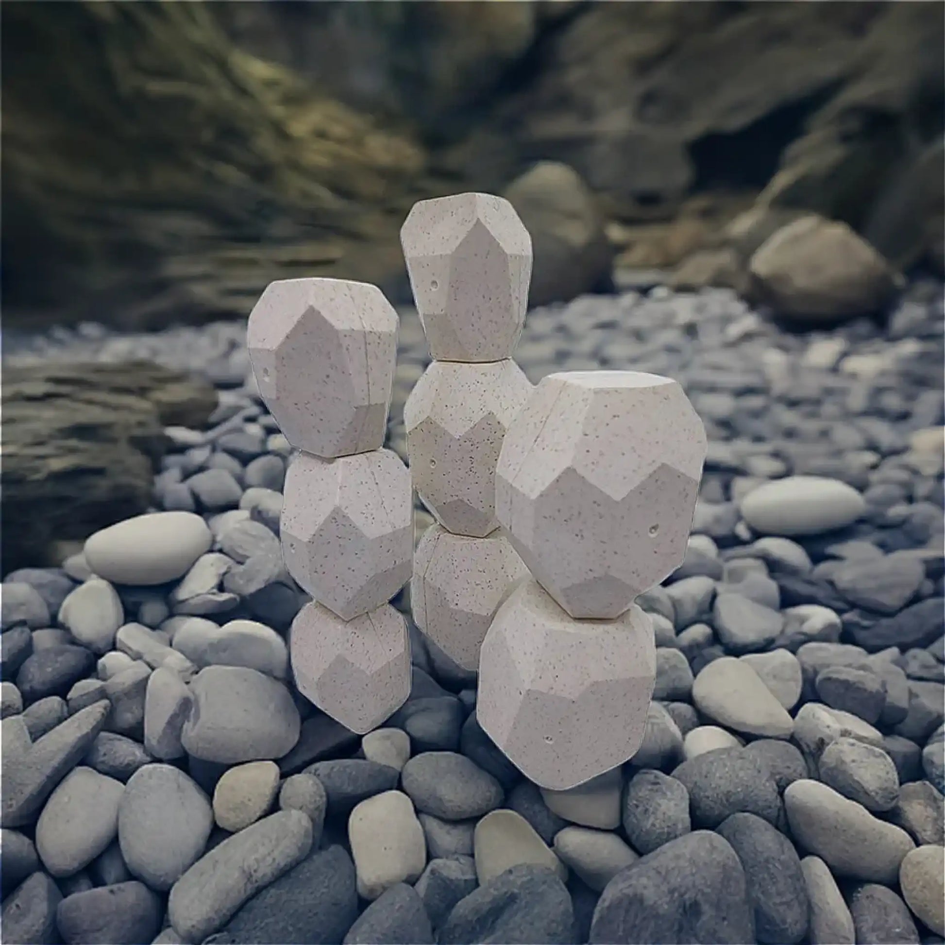 Set de piedras de equilibrio eco-friendly fabricado en paja de trigo para mejorar habilidades motoras en niños. Puestas al Aire Libre