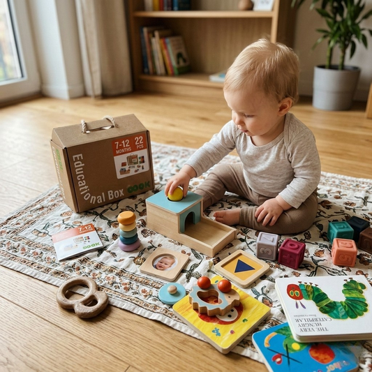 Set Educativo Montessori 6 en 1 | Etapa 7-12 Meses | + Guía Montessori GRATIS